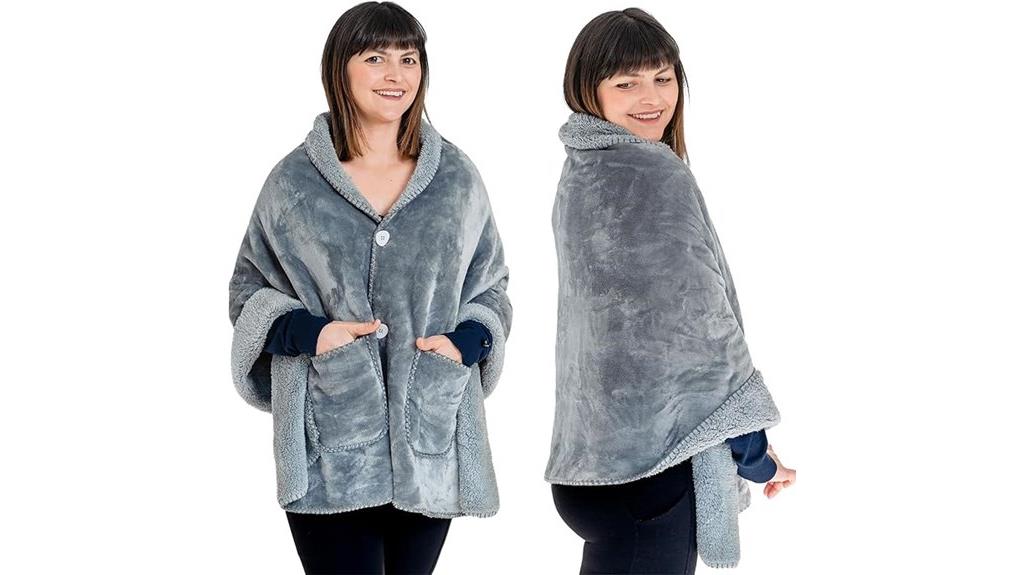 luxurious double layer poncho
