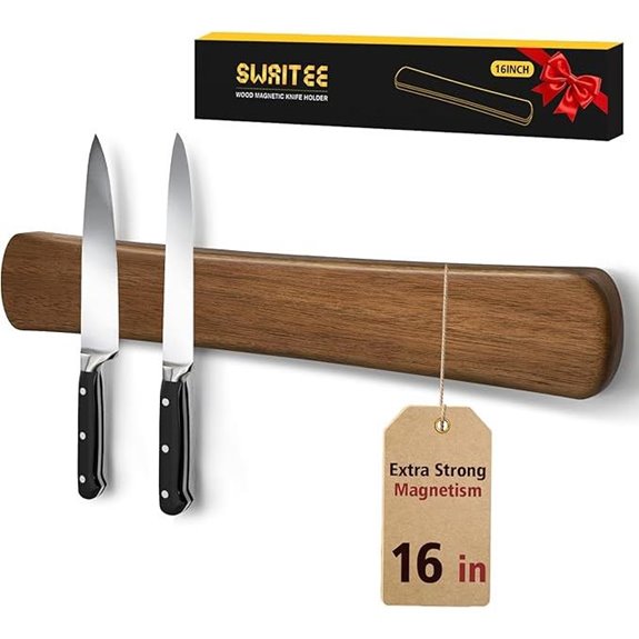 Magnetic Wall Knife Holder 16-Inch Wood Strip