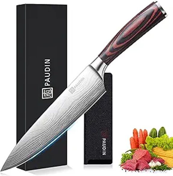 PAUDIN 8-Inch High Carbon Chef Knife with Ergonomic Handle