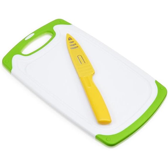 Small Cutting Board & Knife Set with Non-Slip Grip