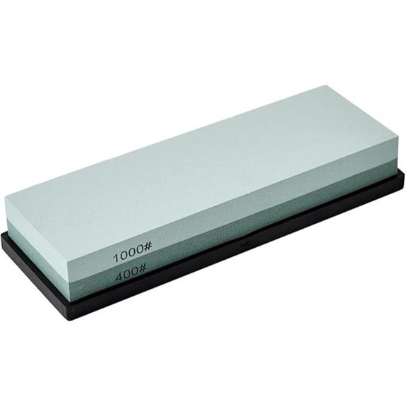 Double-Sided Knife Sharpening Stone with Rubber Base