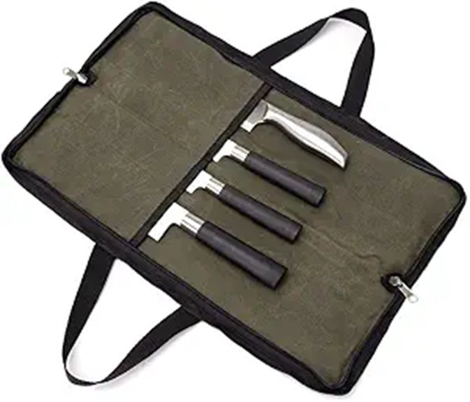 Heavy Duty Waxed Canvas Knife Roll Case