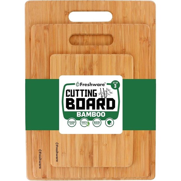 Bamboo Cutting Board Set for Kitchen Chopping and Serving