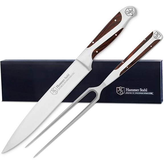 German High Carbon Steel Carving Knife and Fork Set