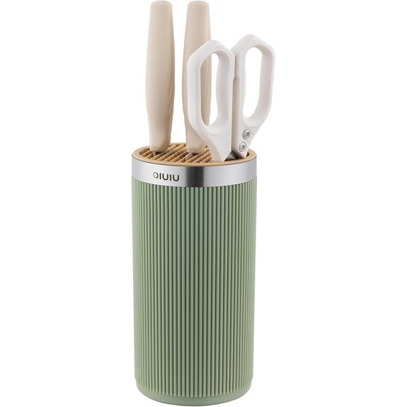 OLULU Round Knife Block Holder Green & Yellow
