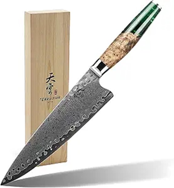 Japanese Gyutou Knife - Handcrafted 8 Inch Damascus Steel
