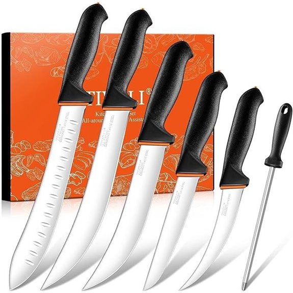 TIVOLI 6-Pc Professional Meat Butcher Knife Set