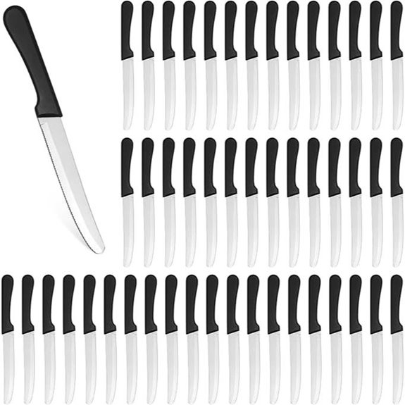 Geelin 50pcs 8.5” Serrated Steak Knives with Handles