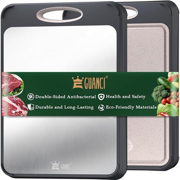 GUANCI Stainless Steel & Wheat Straw Cutting Board