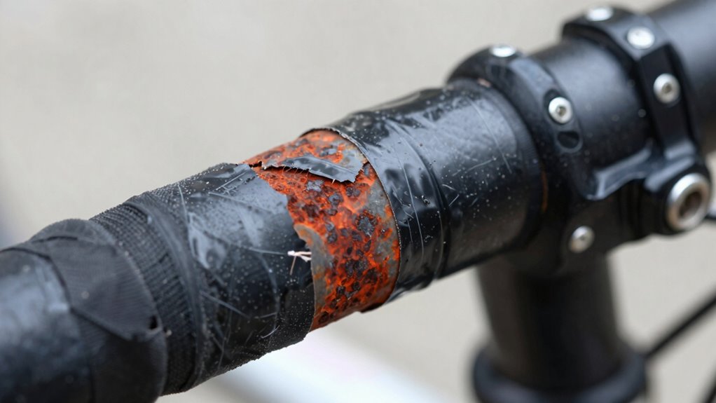 hidden rust beneath handlebar