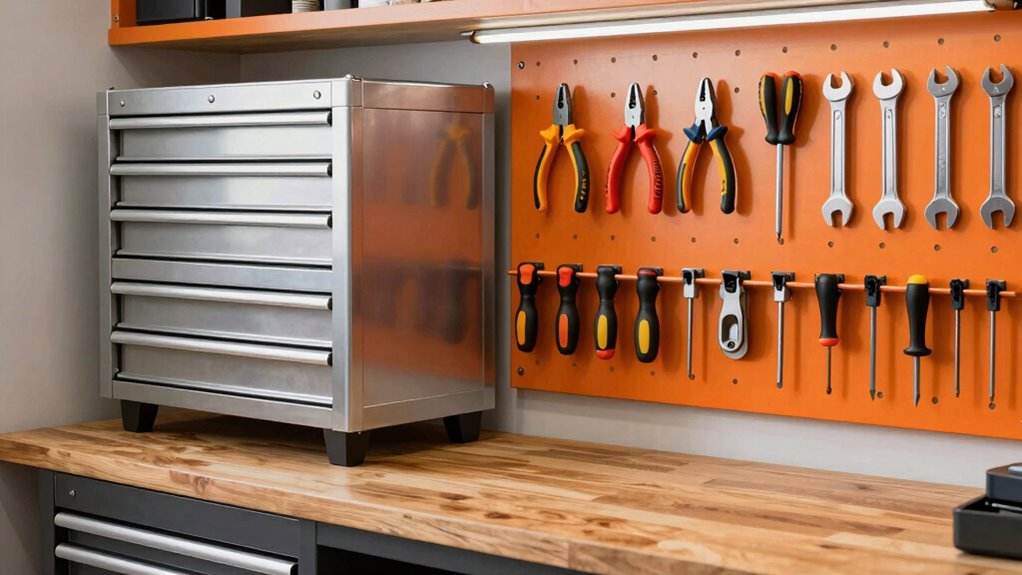 organized accessible workshop storage