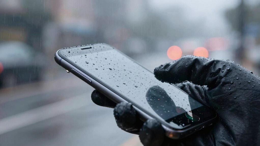 water disrupts touchscreen signals