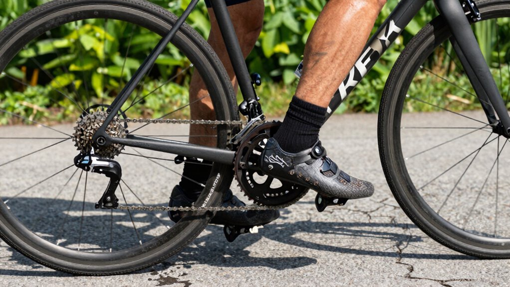 maintaining steady pedaling rhythm