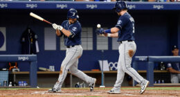 J-Rod exits after getting hit by throw; his replacement leaves after getting hit by pitch